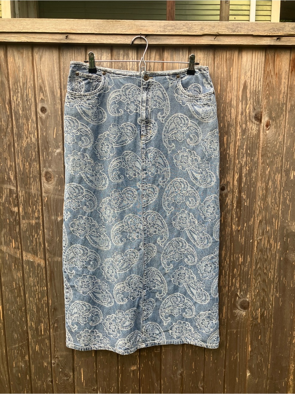Liz Claiborne paisley denim skirt